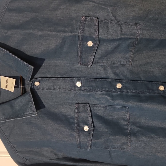 BLAIR button up light denim shirt. NWT (button) - Picture 3 of 5